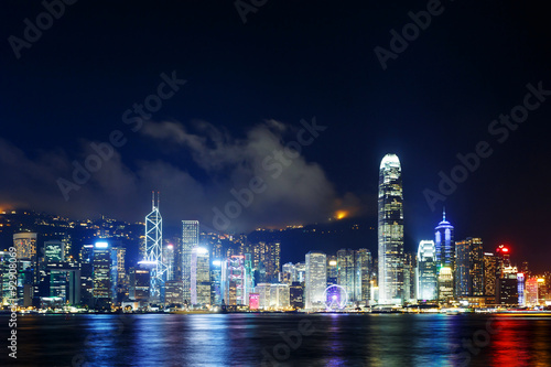 panorama of skyscrapers and a river © zhu difeng