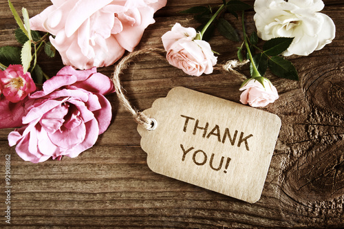 Slika na platnu Thank You message with small roses