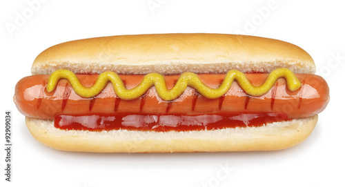 Hot dog grill with mustard 