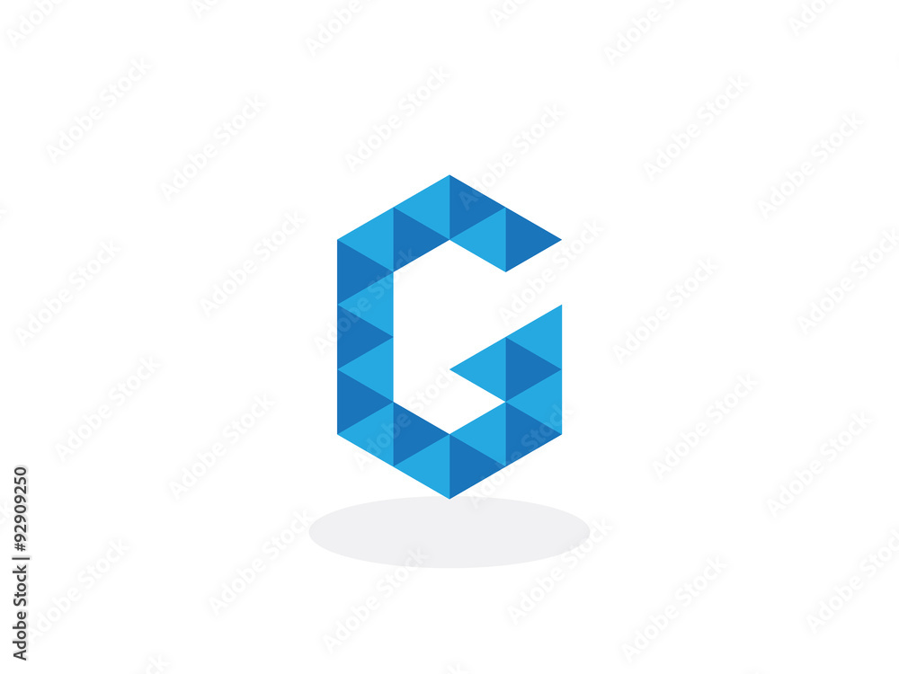 G Letter Blue Geometric Logo G Letter Blue Geometric Logo