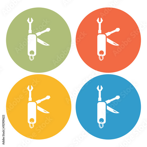 Compact set of construction tools icon