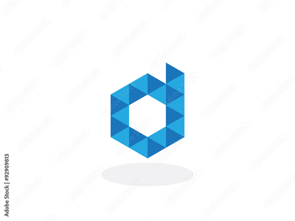 d Letter Blue Geometric Logo d Letter Blue Geometric Logo
