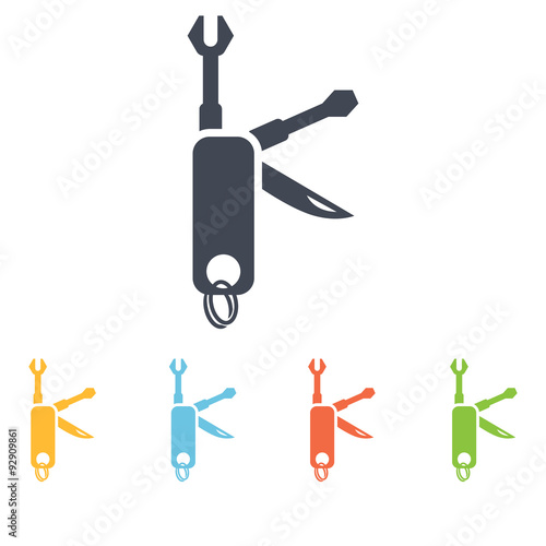 Compact set of construction tools icon