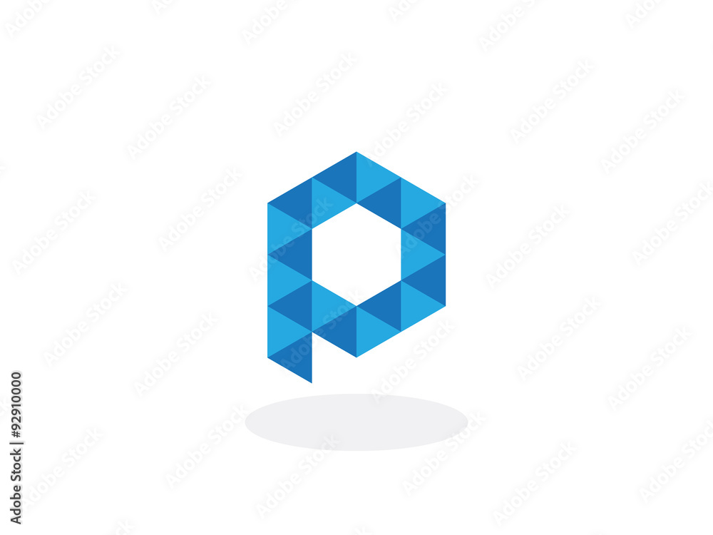 p Letter Blue Geometric Logo p Letter Blue Geometric Logo