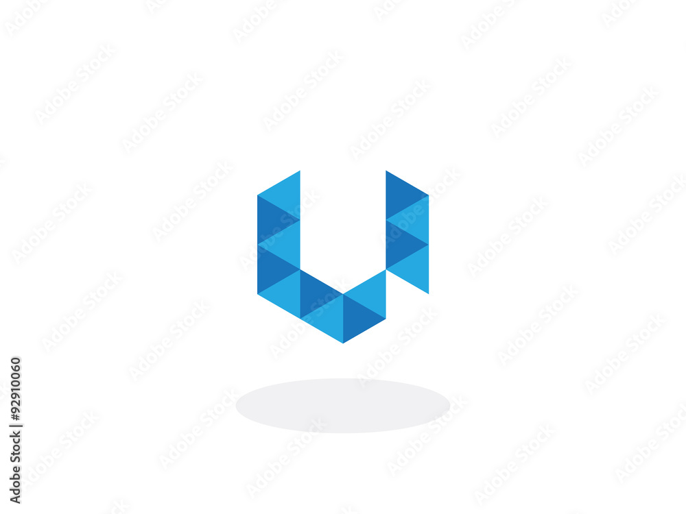 u Letter Blue Geometric Logo u Letter Blue Geometric Logo