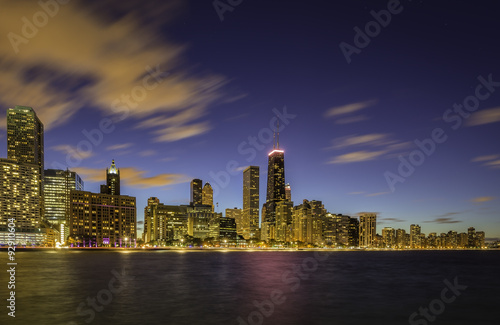 Chicago Downtown skyline at dusk