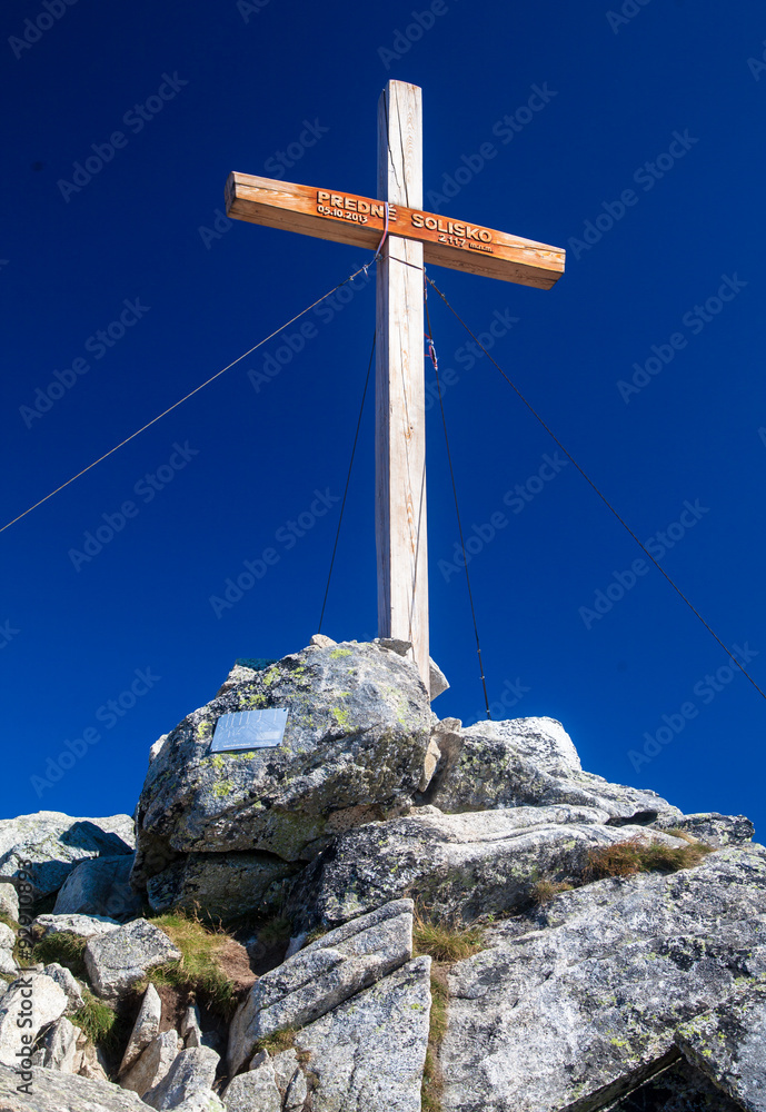 Fototapeta premium Cross on top of the hill Solisko, Slovakia