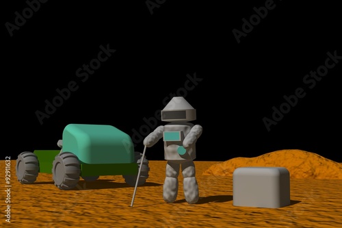 惑星探査　地質調査をする