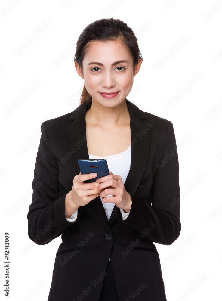 Asian businesswoman use of the cellphone Asian businesswoman use of the cellphone