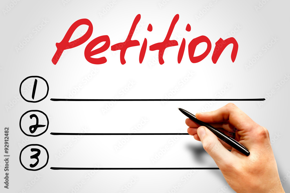 Petition blank list, business concept Petition blank list, business concept