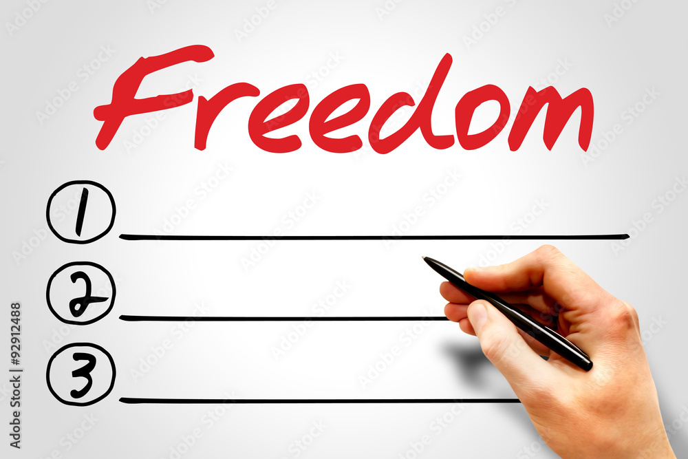 Freedom blank list, business concept Freedom blank list, business concept