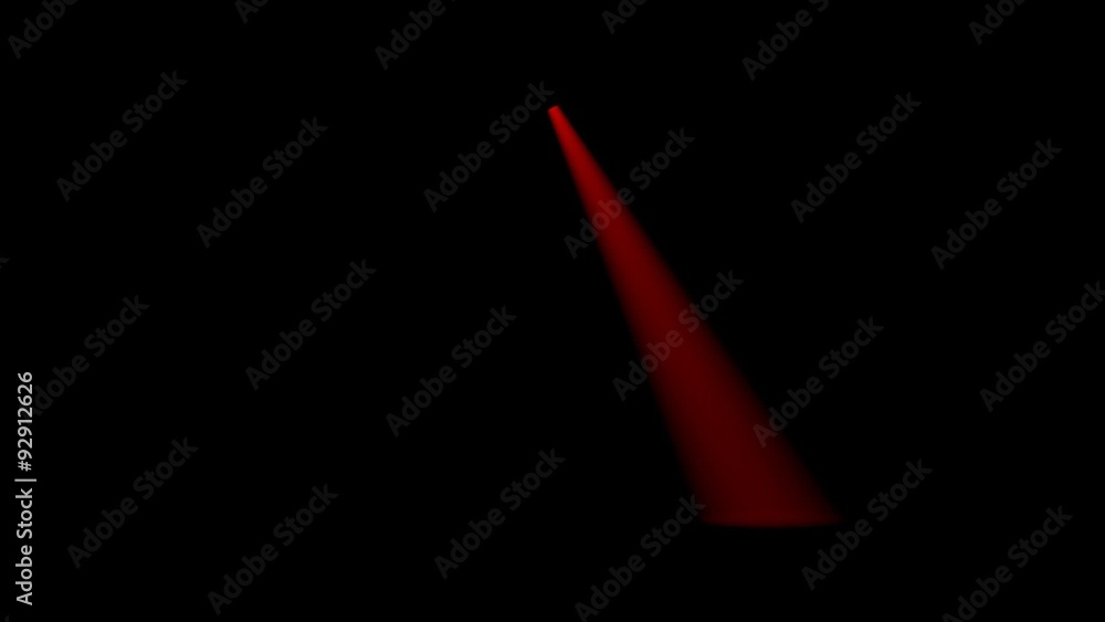 Oblique red cone light on black obscure background Oblique red cone light on black obscure background