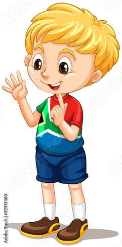 South African boy counting with fingers