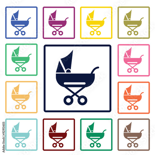 Baby stroller icon