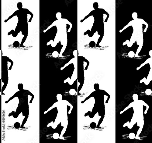 Seamless texture with the player hitting the ball.Vector