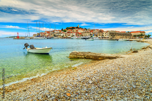 Famous fishing village panorama,Primosten,Dalmatia,Croatia,Europe