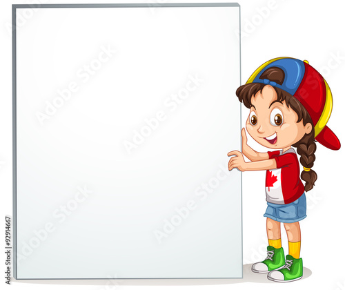 Little girl holding empty sign