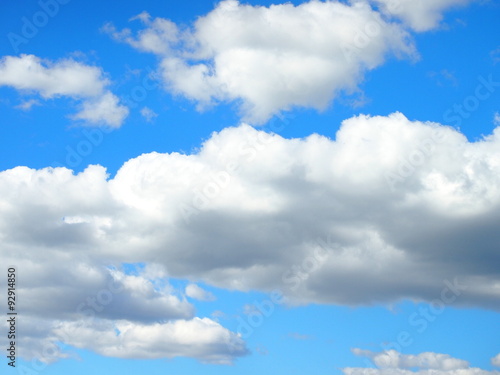 Cloudy blue sky background.