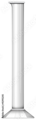 Empty glass tube on white