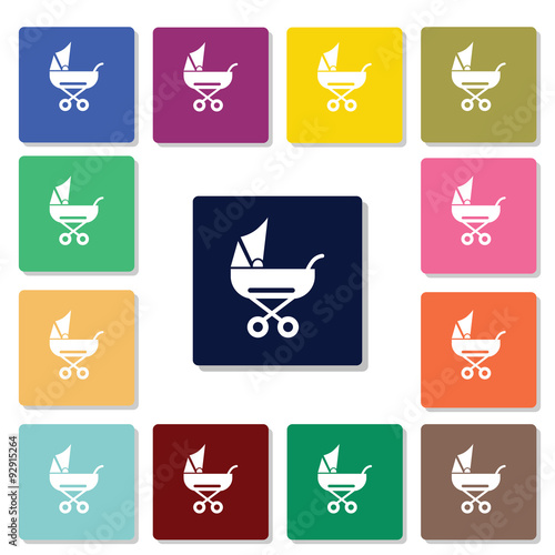 Baby stroller icon