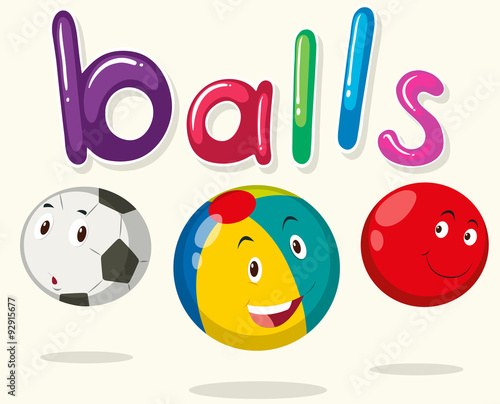 Balls with happy faces