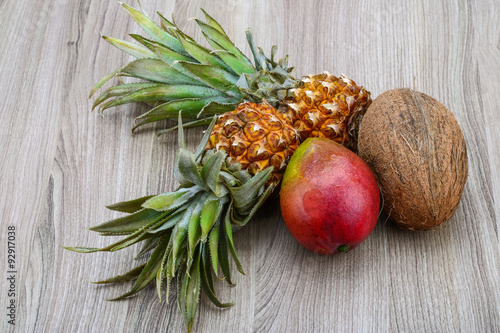 Pineapple  mango and coconut