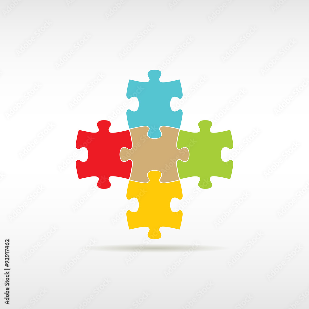 set of puzzle in different color set of puzzle in different color