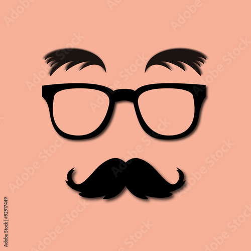 glasses, mustache and eyebrows lush photo