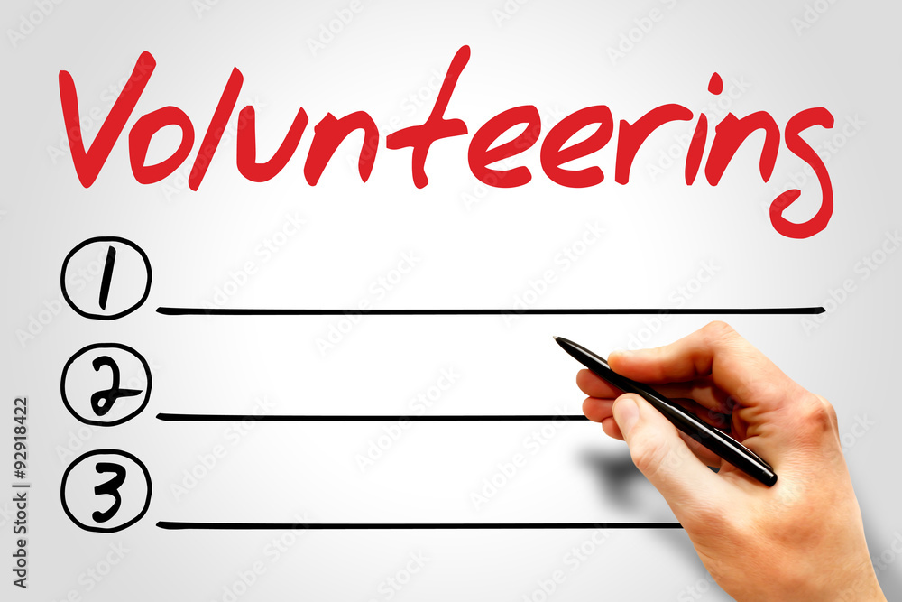 Volunteering blank list concept Volunteering blank list concept