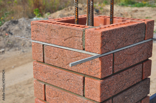 Obraz na płótnie Lay bricks and blocks correctly.Closeup.