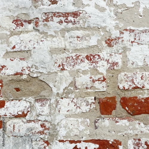 Red White Old Brick Wall Whitewash Frame Background Texture