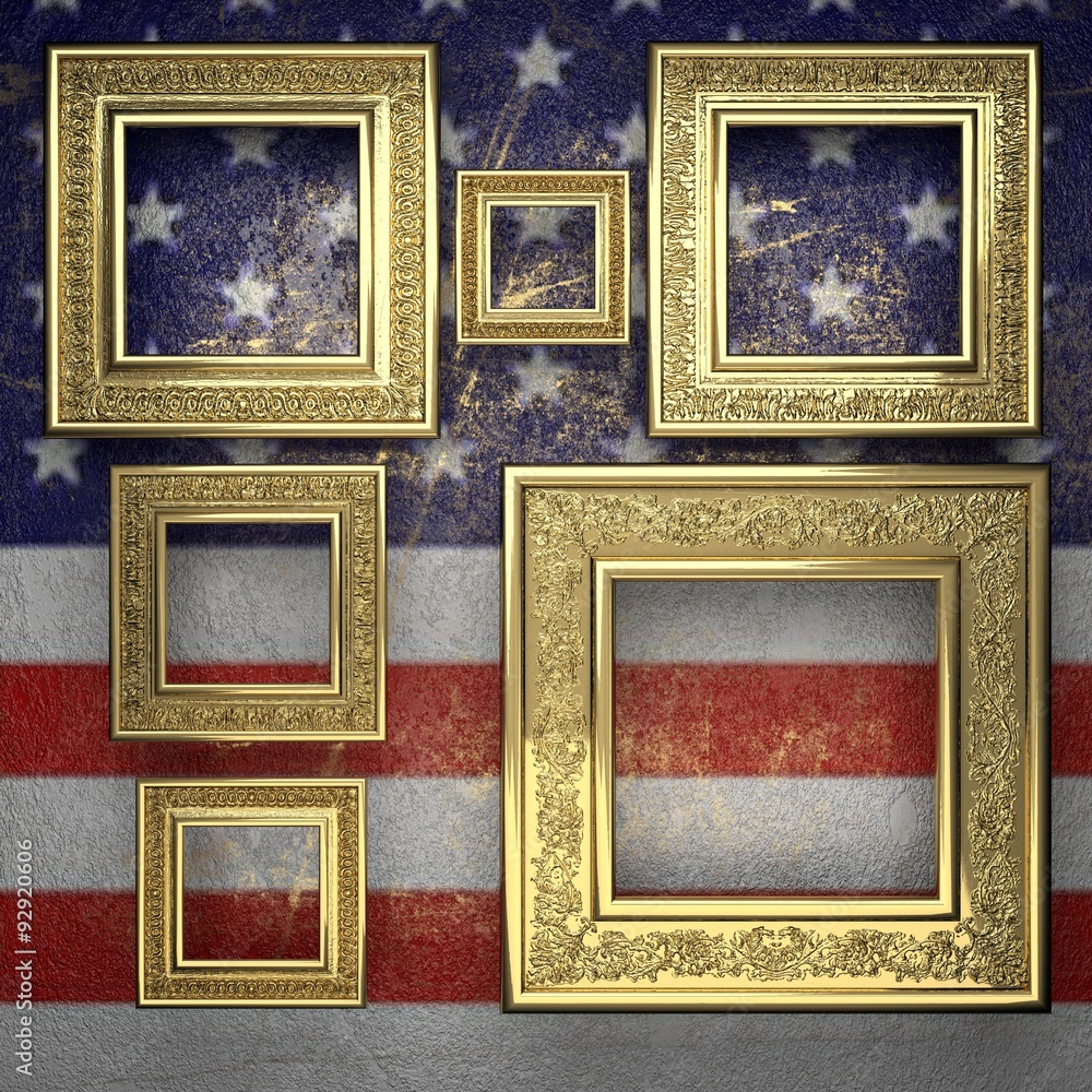 golden background painted to US flag golden background painted to US flag