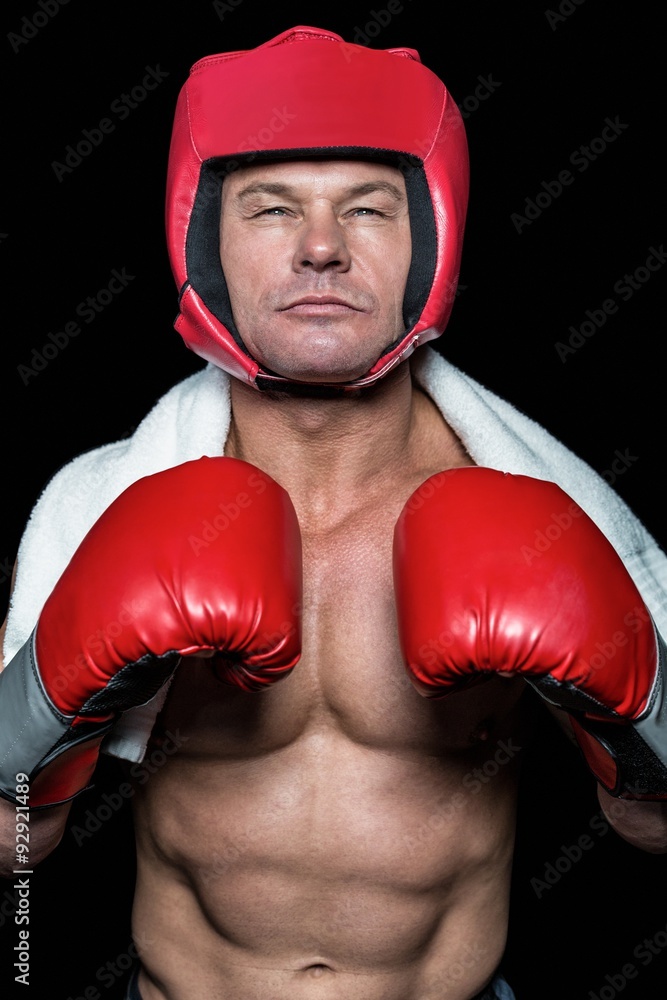 Portrait of confident boxer