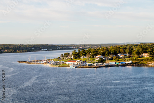 Obraz na plátně Marina and Homes on Shore of Sydney Nova Scotia