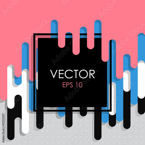 vector set with abstract background with paint pouring around square