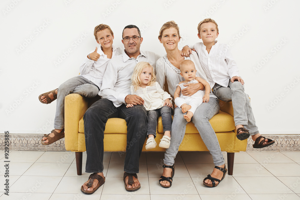 Large happy family