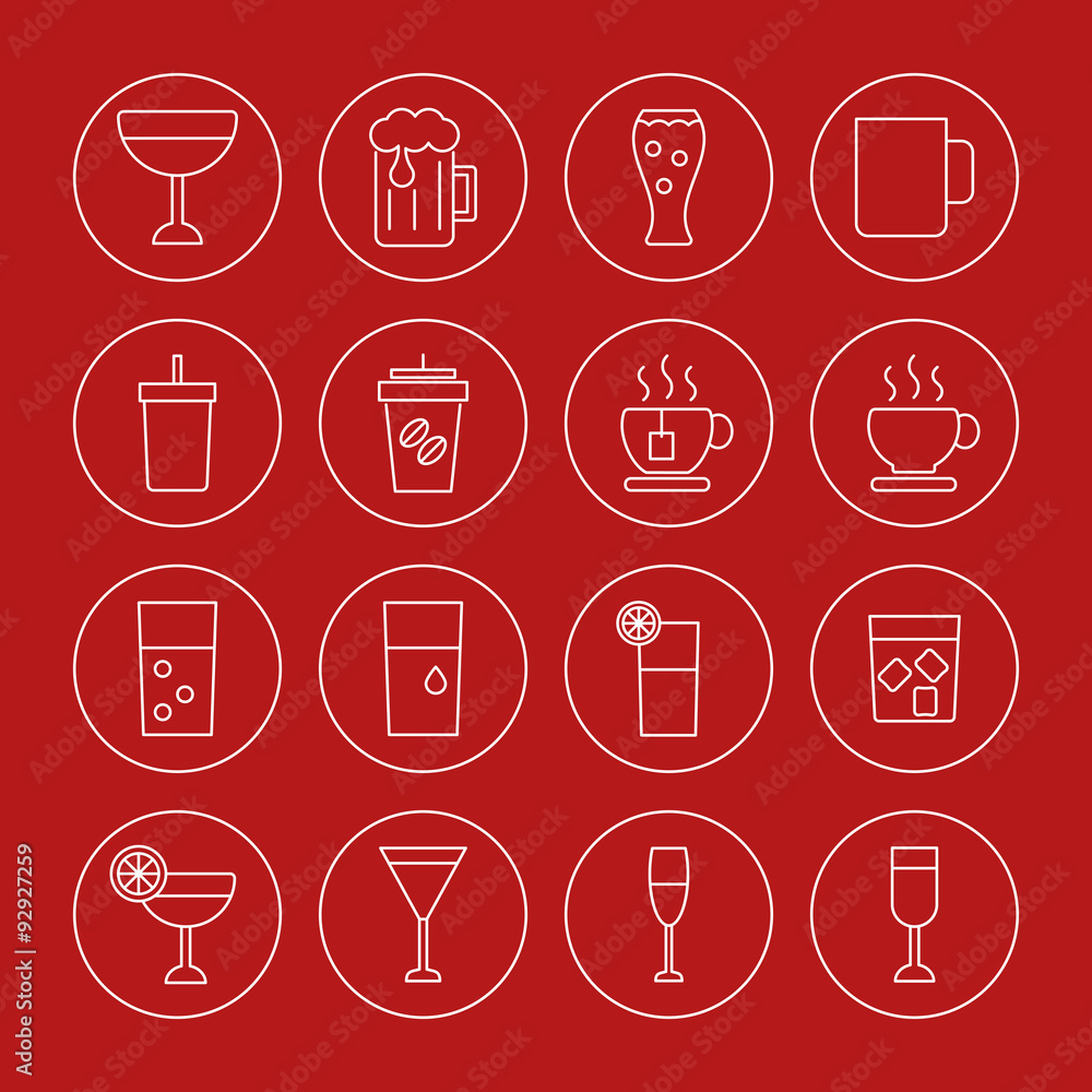 drink icons set drink icons set