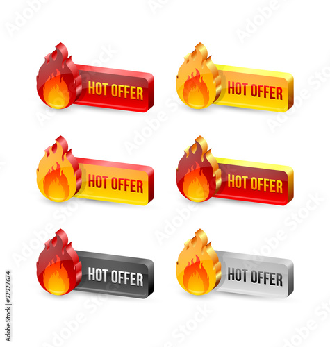 Glossy hot offer icons and buttons