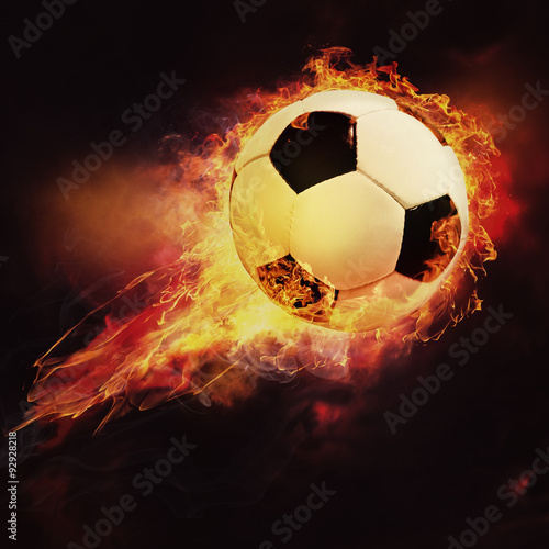 Fototapeta Naklejka Na Ścianę i Meble -  Fire ball. Abstract sport soccer and football backgrounds
