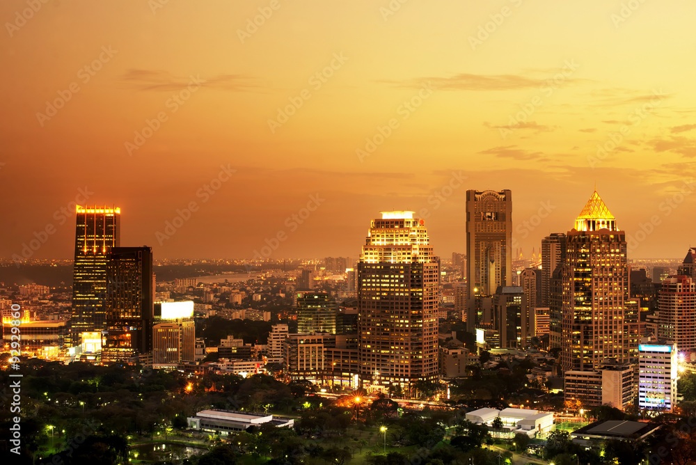 Obraz premium Bangkok city night view, Thailand