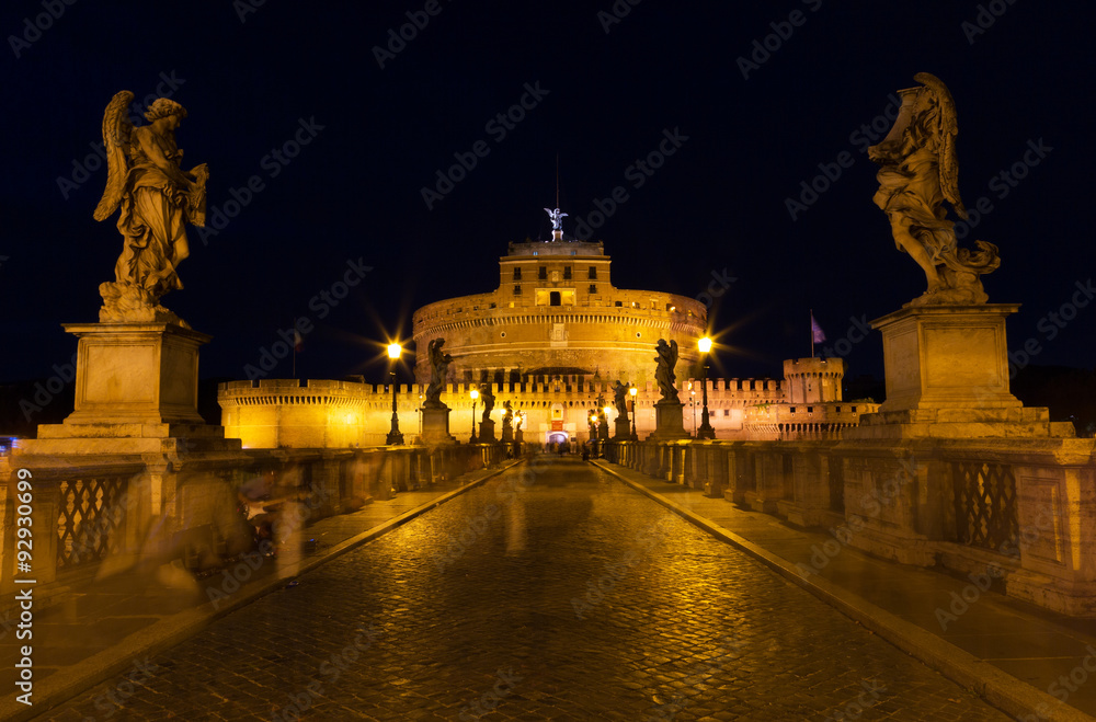 Castel Santangelo in Rome in night