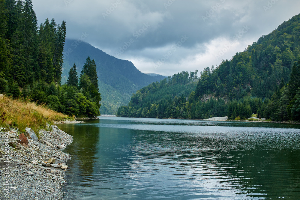 Beautiful view of a mountain lake