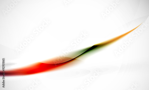 Abstract background. Red wavy blurred line with light and shadow