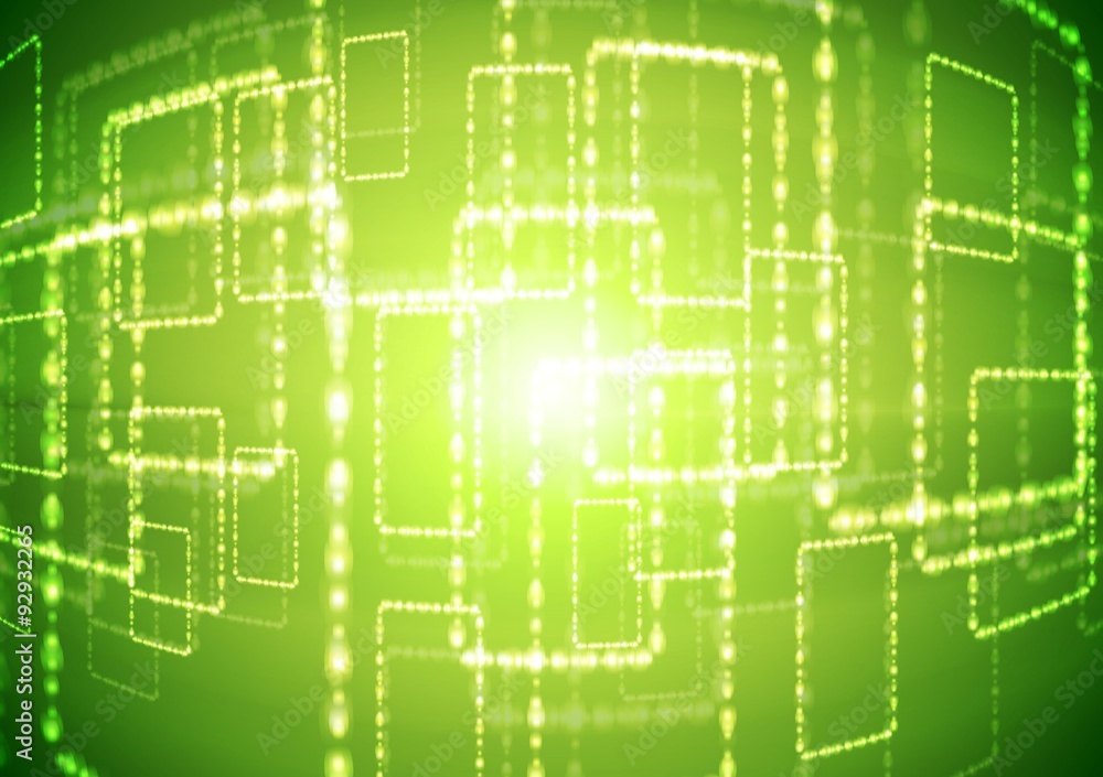 Bright green abstract background with shiny squares Bright green abstract background with shiny squares