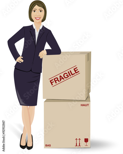 Femme d'affaire Manager Patron carton