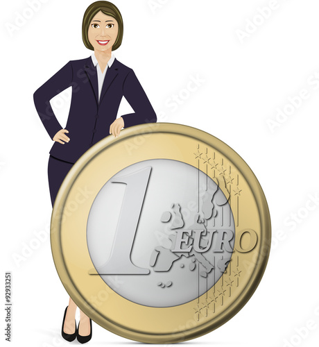 Femme d'affaire Manager Patron pièce 1 euros
