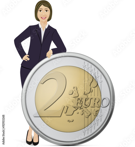 Femme d'affaire Manager Patron pièce 2 euros