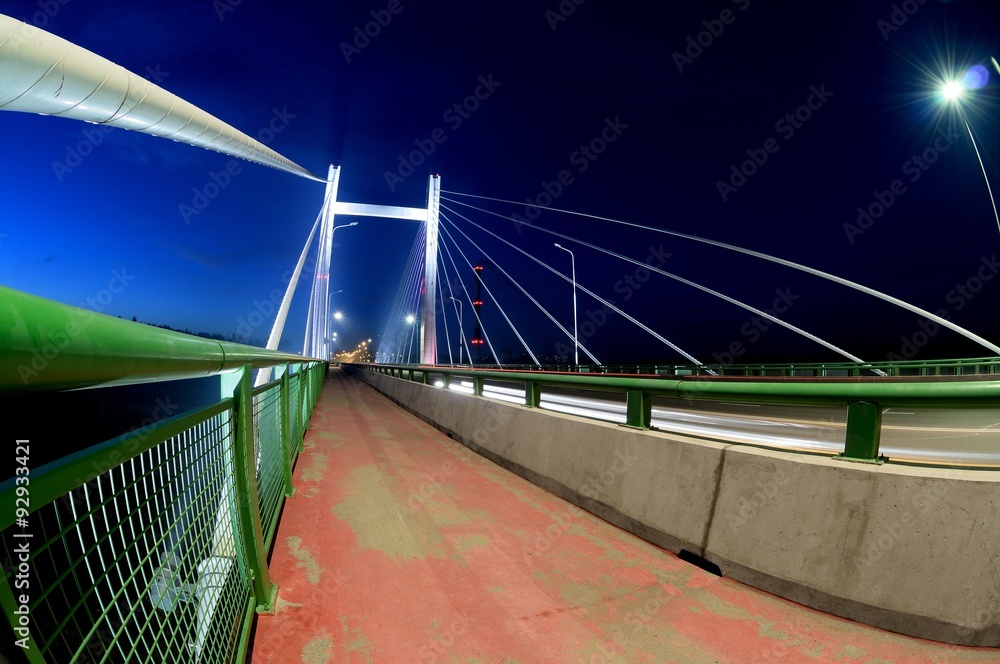 Most drogowy nocą - obrazy, fototapety, plakaty 
