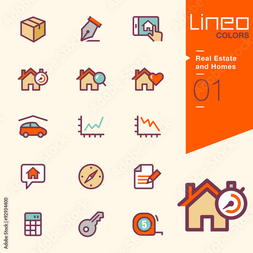 Lineo Colors - Real Estate and Homes icons
