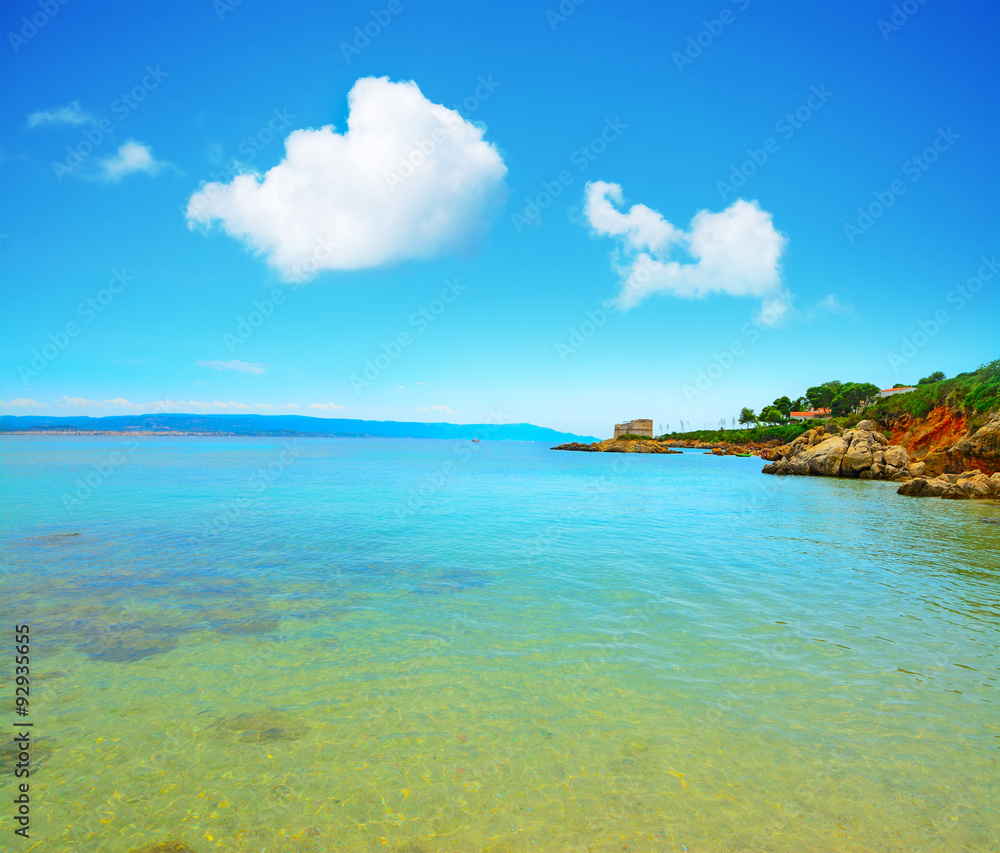 crystal clear water in Alghero shoreline crystal clear water in Alghero shoreline